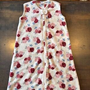 Hudson Baby Plush Sleeping Bag Sack Wearable Blanket Floral White Pink L 12-18